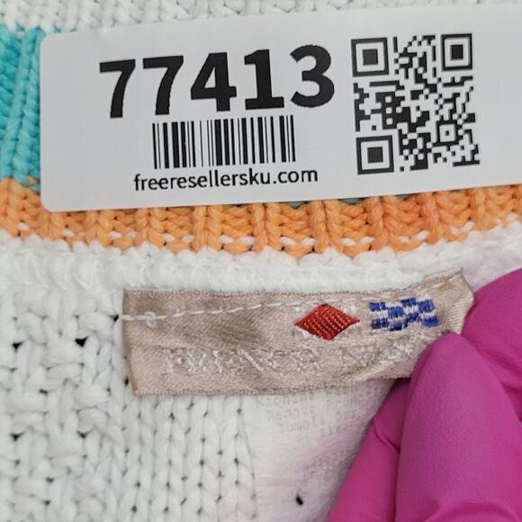 Vintage 70s French MOD Sweaters Womens Medium 21x23 White - Picture 8 of 10